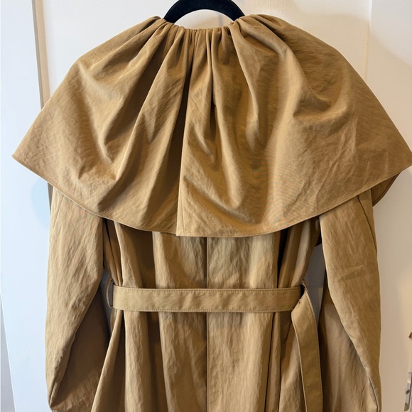NWT Rebecca Taylor Runway Caped Cotton Trench Coat - Tan/Almond Size M NWOT - Picture 4 of 9